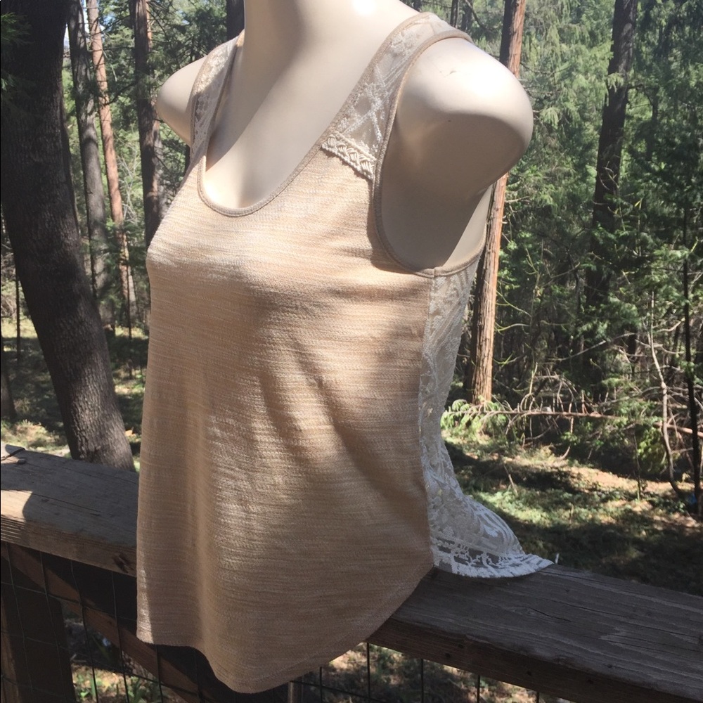 Miss Me lace back creamy knit tank top - Picture 2 of 8